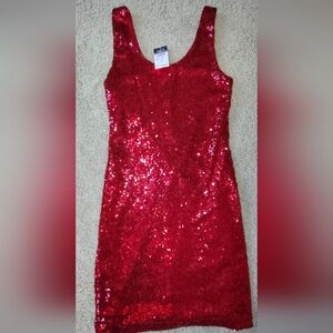 Rue21 Vibrant Red Sequin Dress